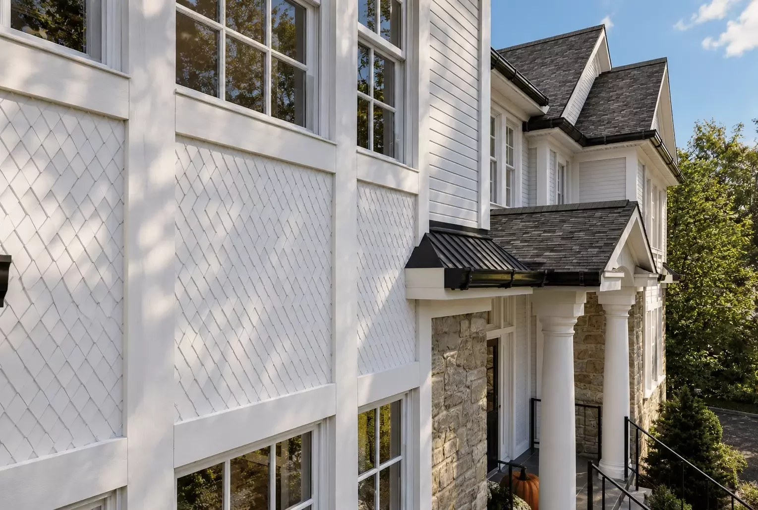 Exterior architectural detail visualization at 127 Stewart Road in Short Hills New Jersey