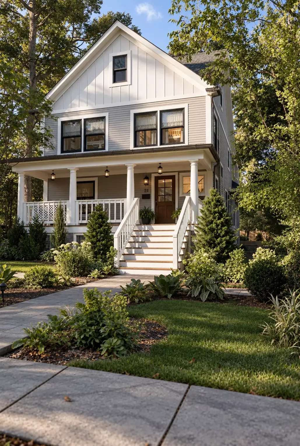 Photorealistic exterior 3D rendering of 21 Highland Place in Maplewood New Jersey
