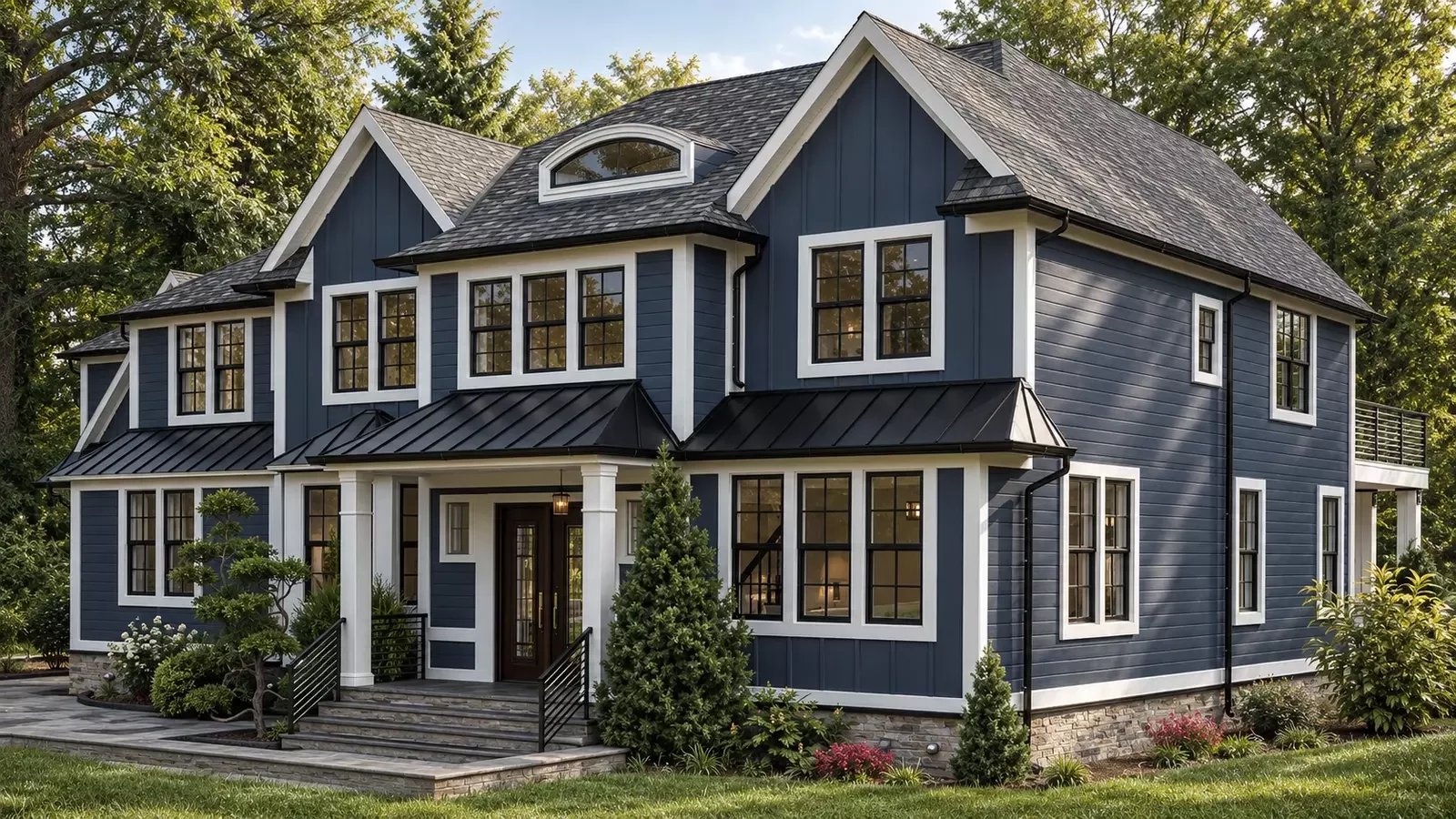 Photorealistic exterior architectural rendering of 64 Old Chimney Rd in Upper Saddle River New Jersey