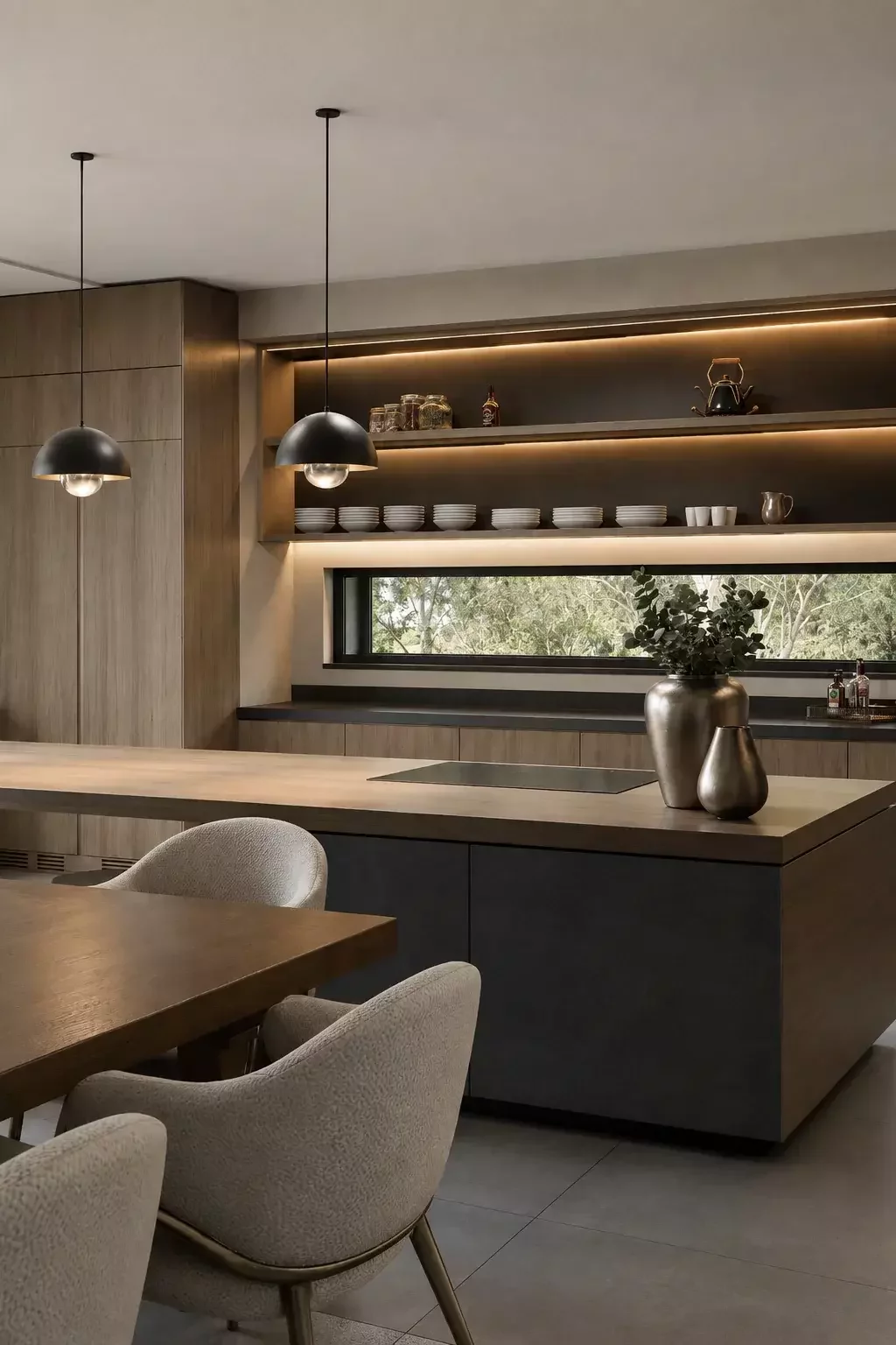 Render interior fotorrealista de cocina y sala de lujo en Pereira