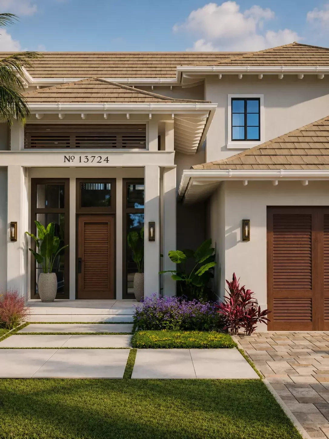 Render arquitectónico fotorrealista de exterior residencial premium en Pereira