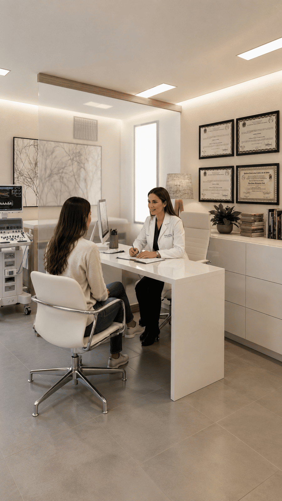 Medical consultation room 3D rendering for Hospital Tomás Uribe Uribe