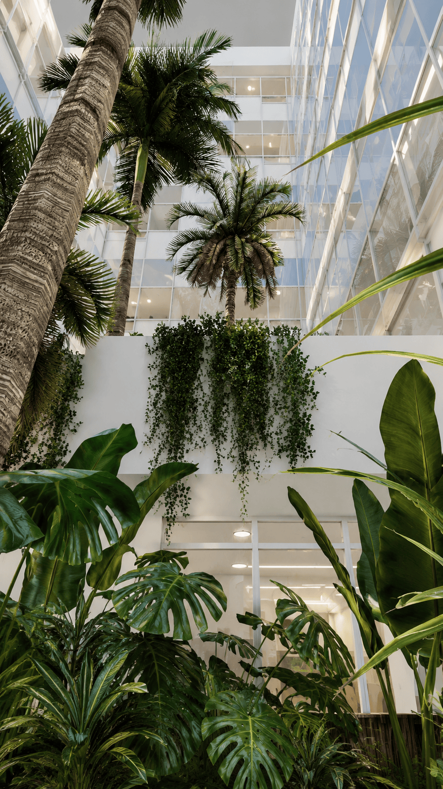 Interior courtyard architectural visualization for Hospital Tomás Uribe Uribe
