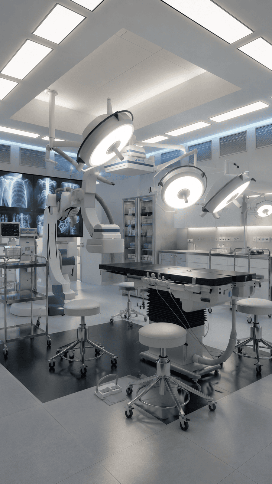 Operating room 3D rendering for Hospital Tomás Uribe Uribe