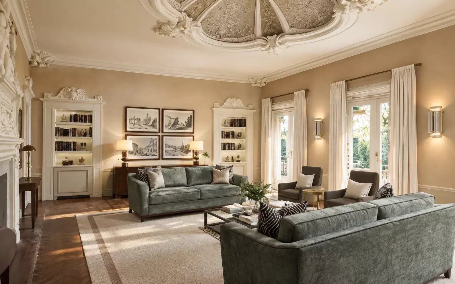 Palazzo Vivarelli Colonna Florence Italy luxury living room 3D visualization