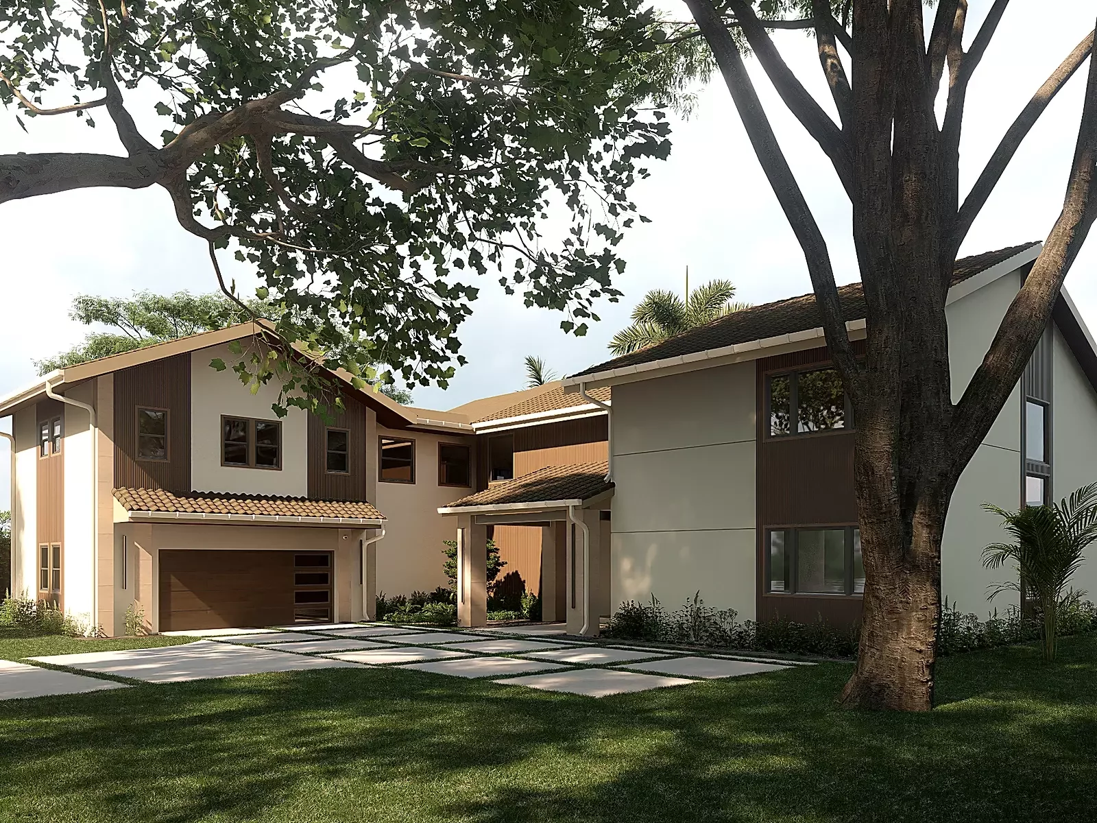 Cinematic architectural visualization still representing animation and 3D walkthrough services.