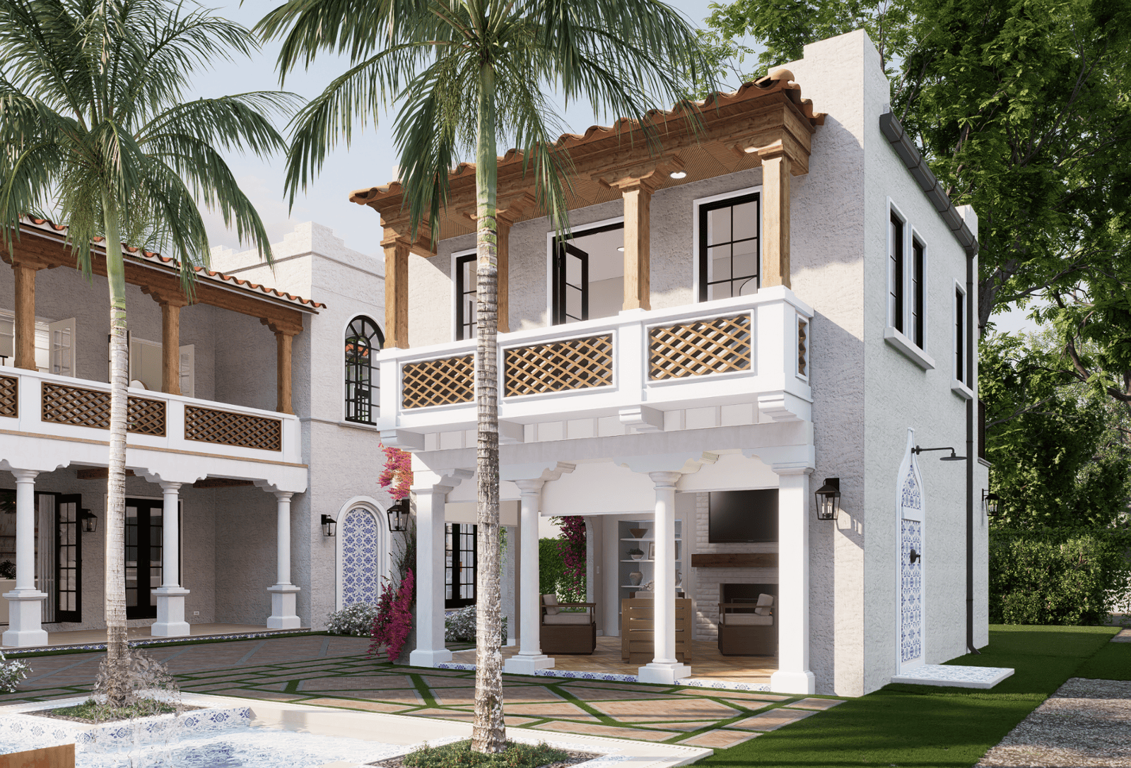 Front View of Guest House 3D Rendering at 221 Monroe Drive West Palm Beach