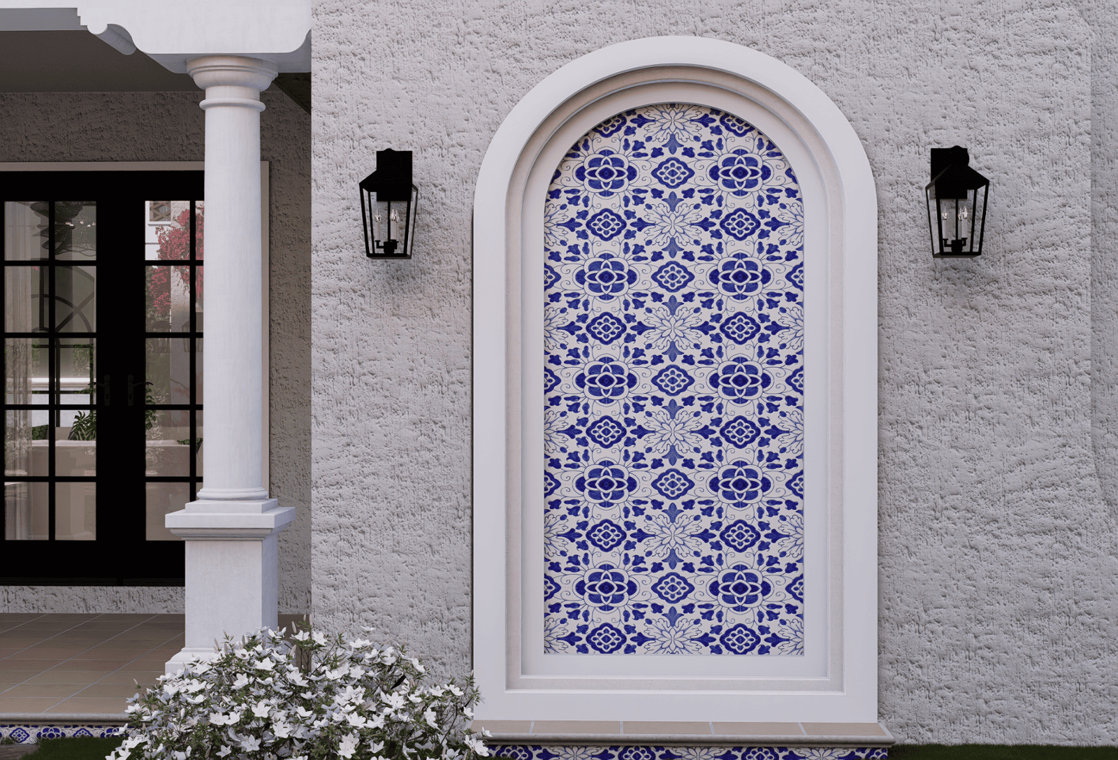 Rear Courtyard Spanish Tile Accent 221 Monroe West Palm Beach