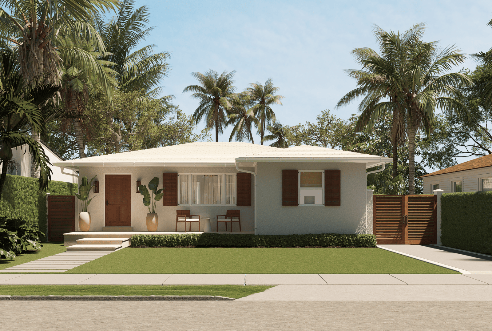 227 Greymon Drive exterior renovation rendering view B West Palm Beach