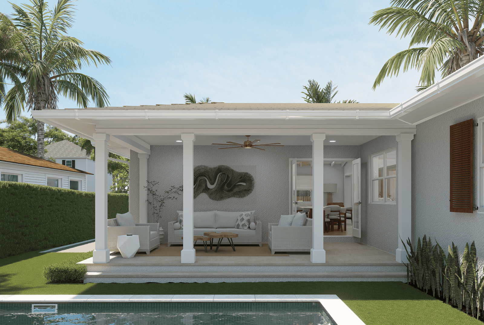 227 Greymon Drive covered loggia renovation visualization option 2