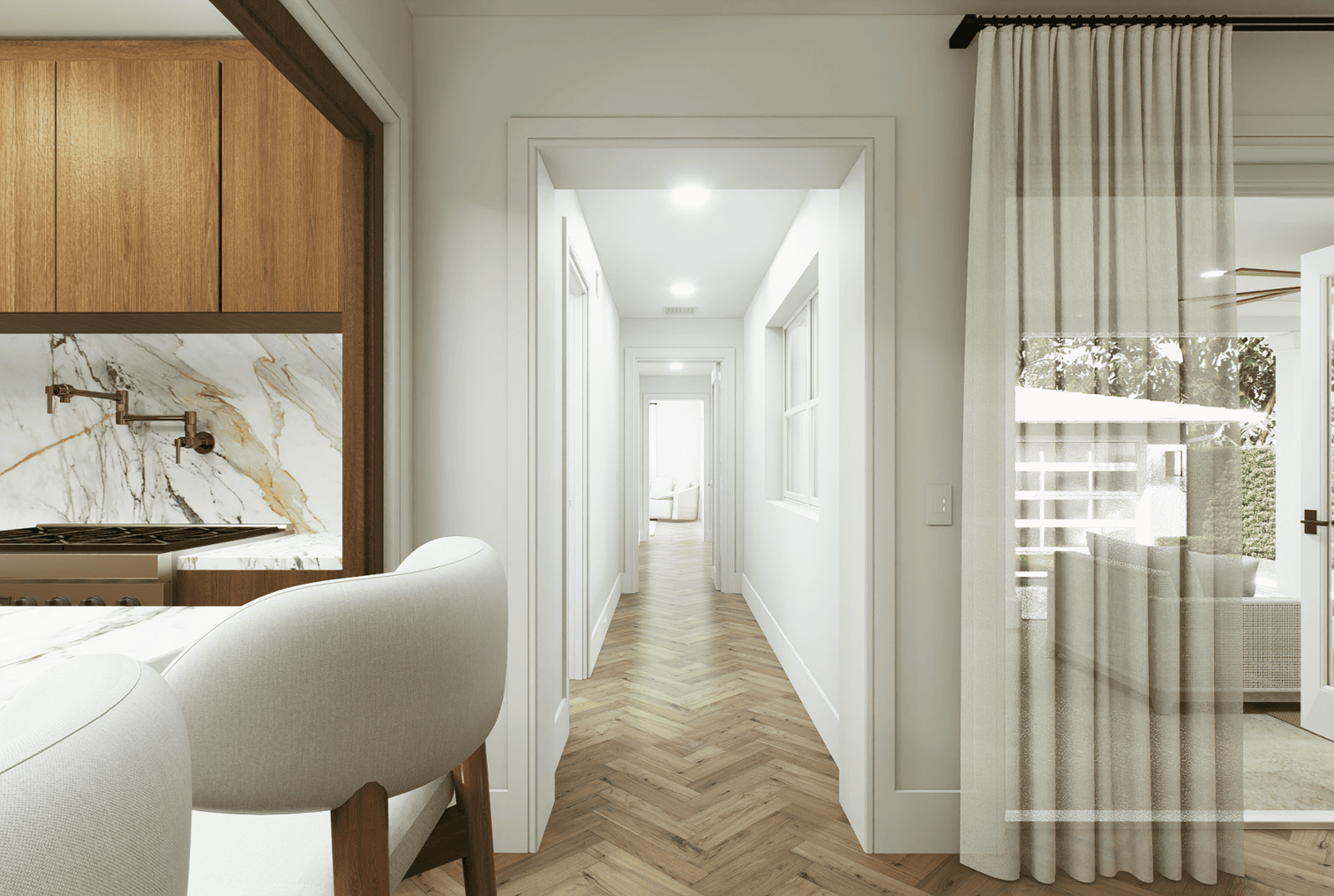 227 Greymon Drive interior distribution hallway visualization