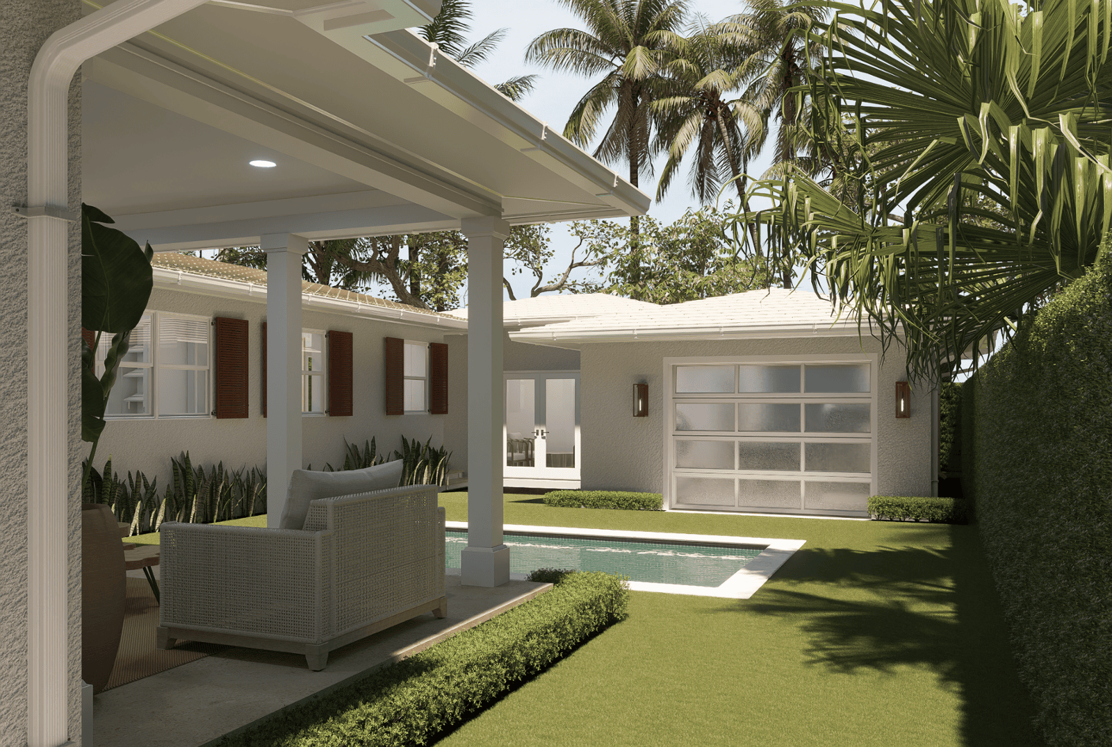 227 Greymon Drive exterior renovation rendering view J