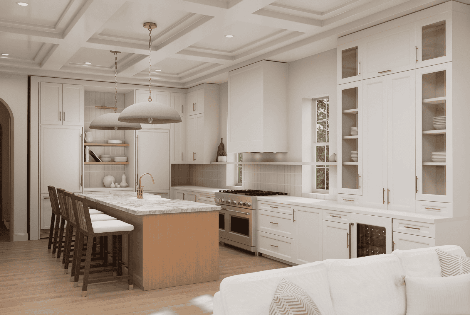 Kitchen interior 3D rendering for 309 Greymon Drive in West Palm Beach