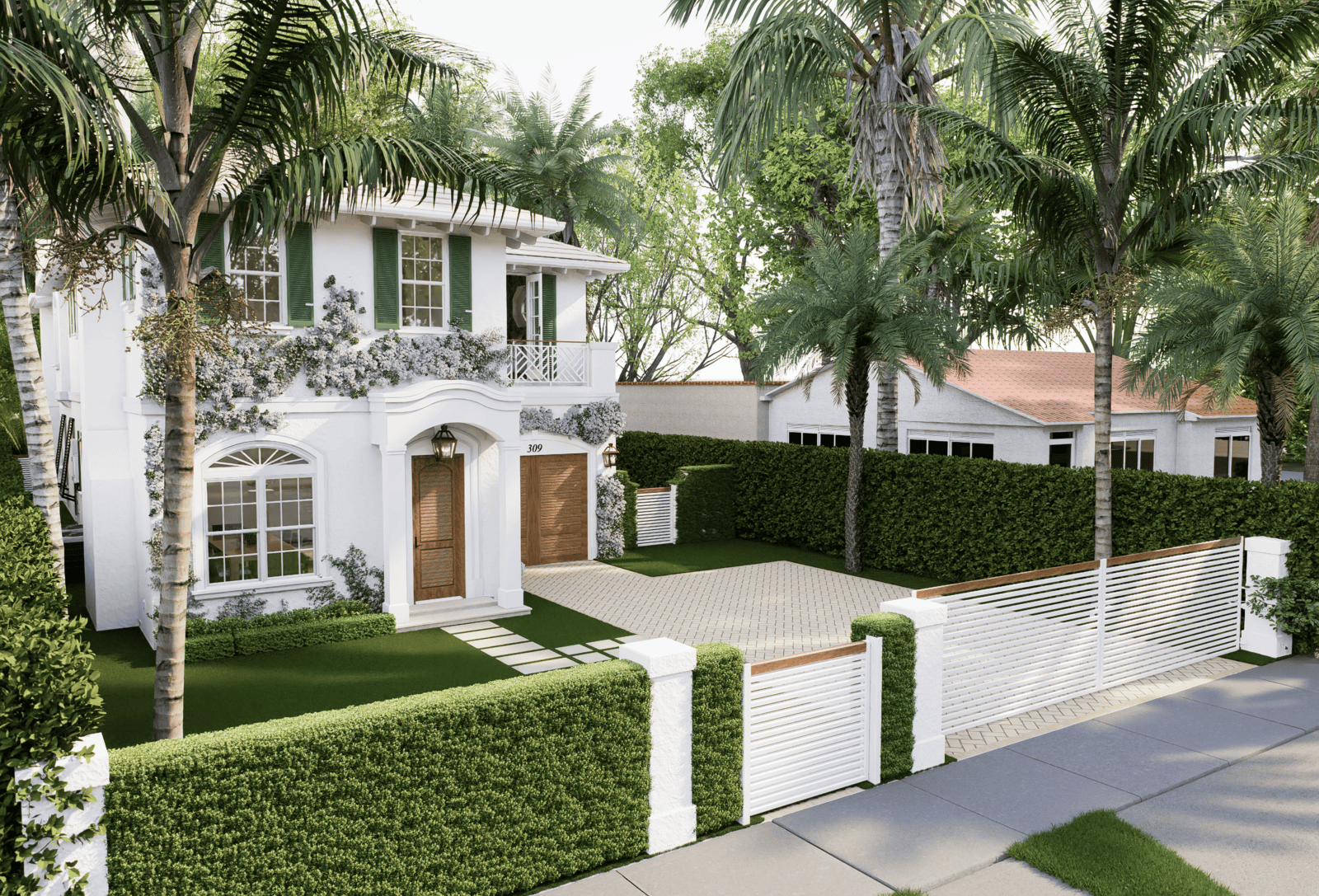 Exterior perspective rendering for the 309 Greymon Drive residential project
