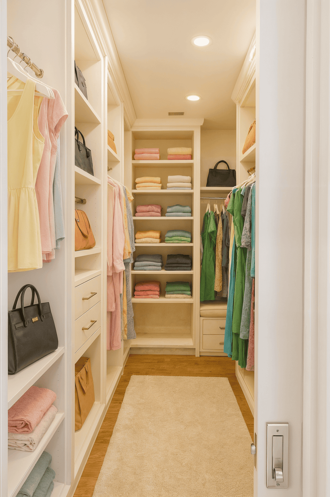 Walk-in closet interior rendering for the 309 Greymon Drive residence