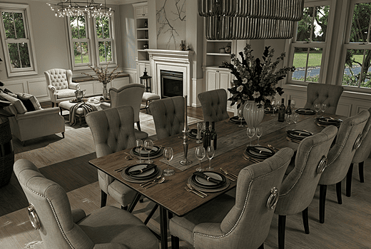 Monochrome Elegance The Dining Room