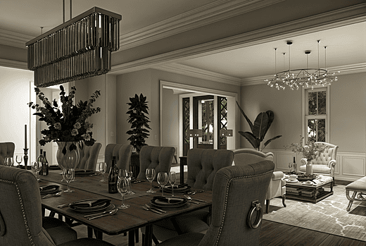 Classic Chic A Sepia-Toned Dining and Living Ensemble