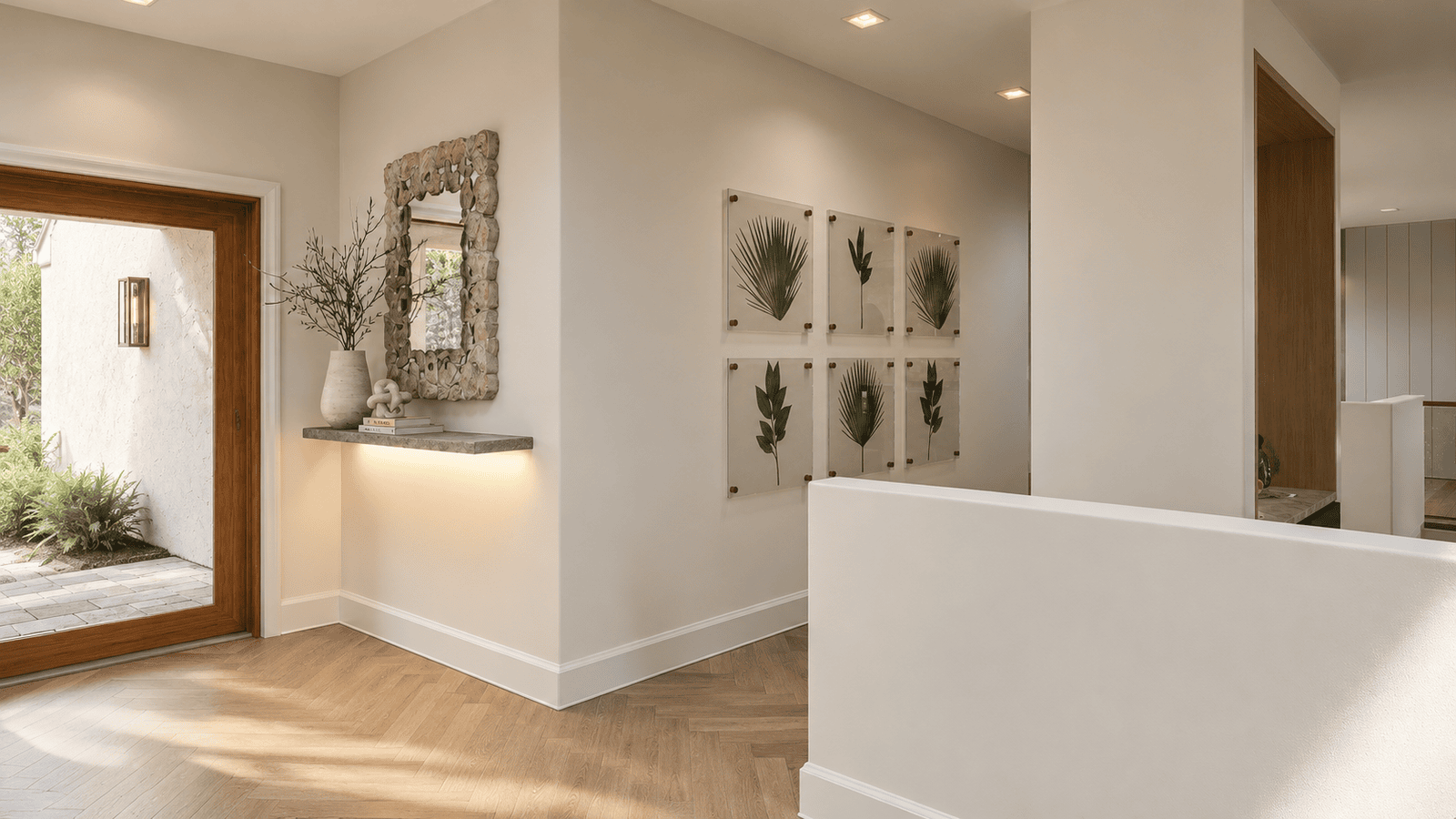 Entry Hall photorealistic 3D rendering — Jupiter FL residential remodel — Architectural Phoenix Team