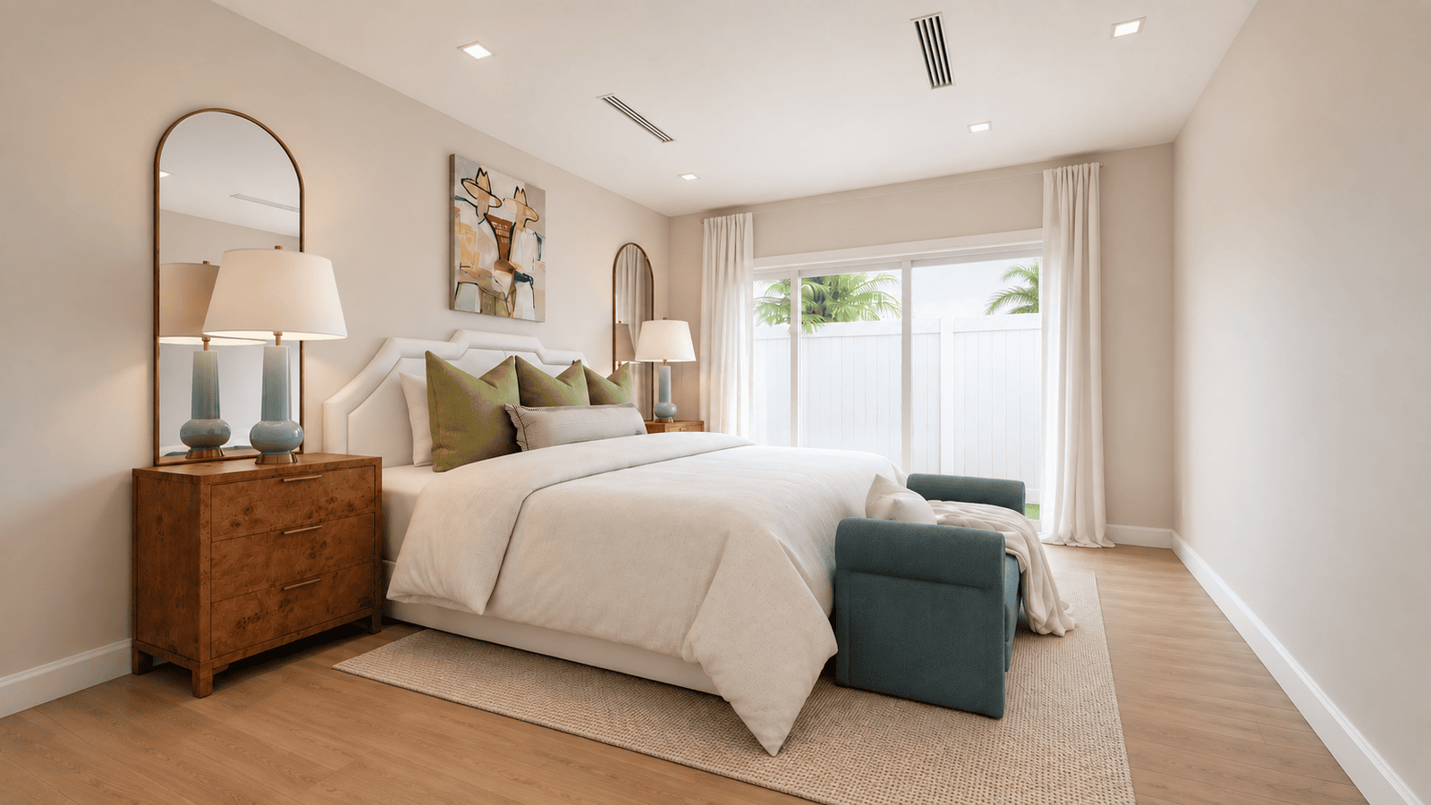 Bedroom 3 photorealistic 3D rendering — Jupiter FL residential remodel — Architectural Phoenix Team