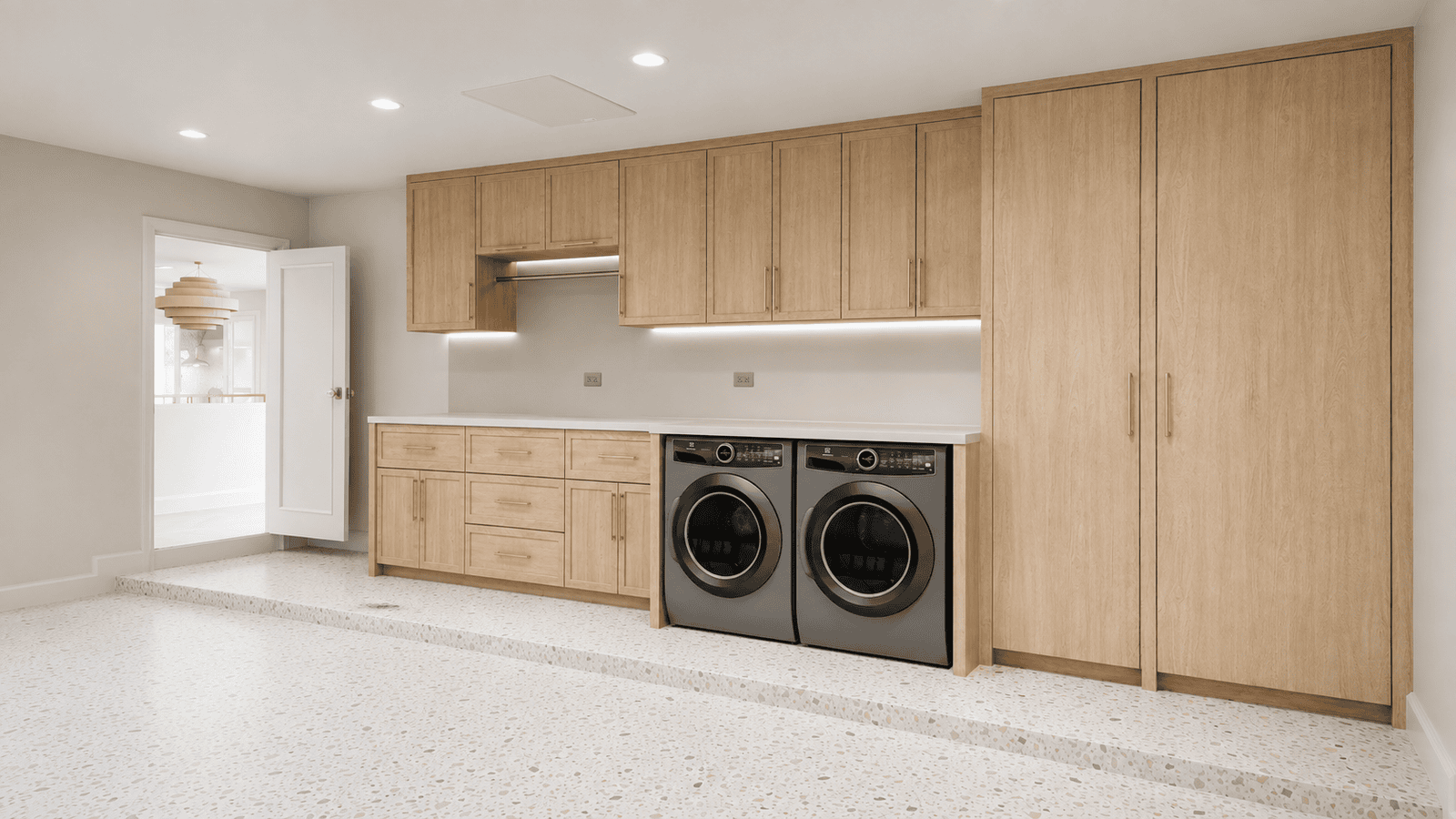 Laundry photorealistic 3D rendering — Jupiter FL residential remodel — Architectural Phoenix Team