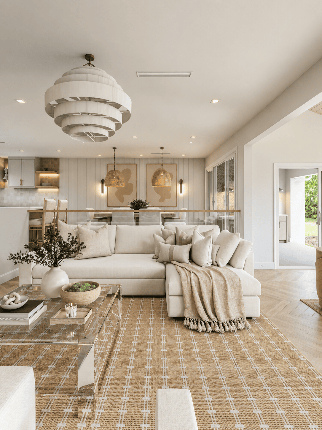 Living Room photorealistic 3D rendering — Jupiter FL residential remodel — Architectural Phoenix Team