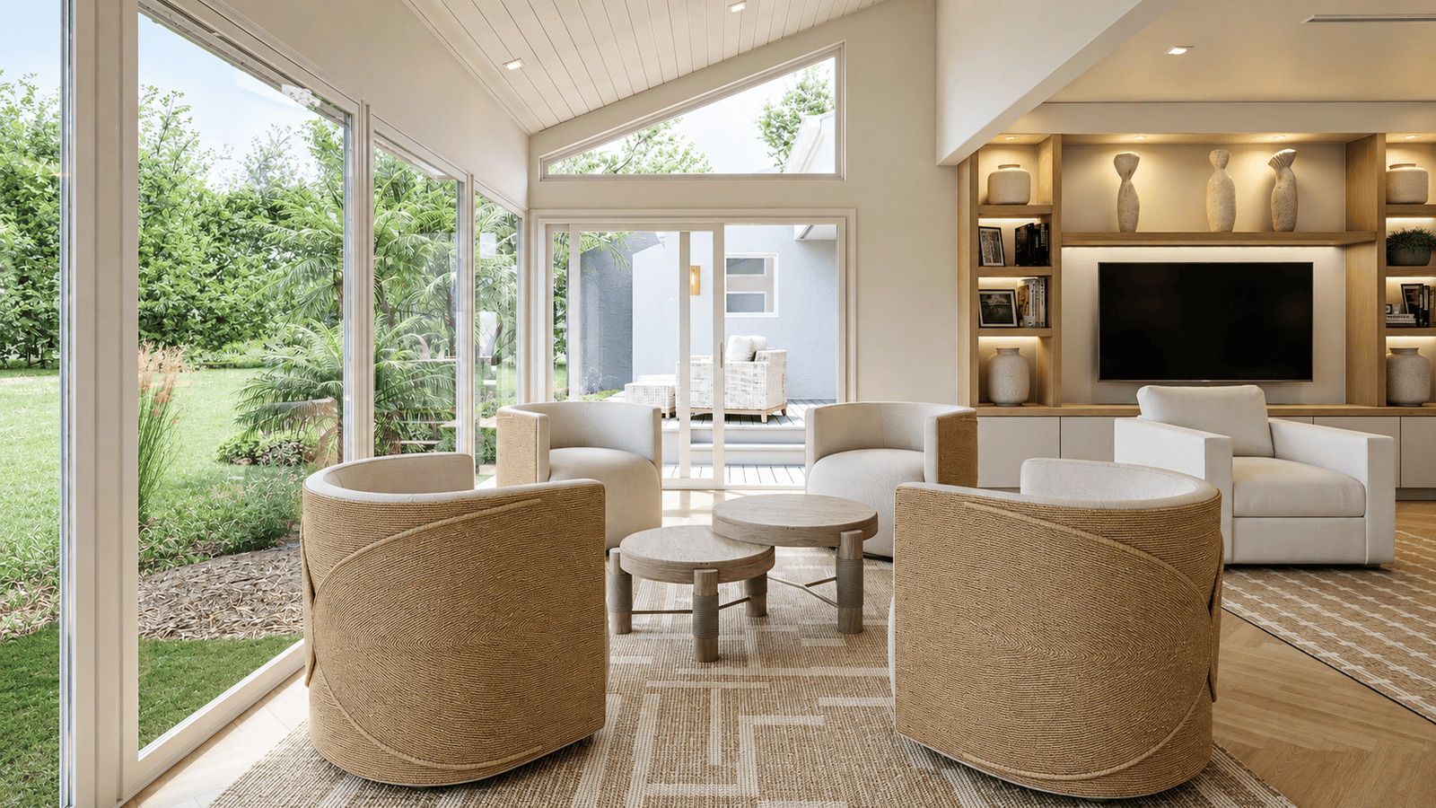Sun Room photorealistic 3D rendering — Jupiter FL residential remodel — Architectural Phoenix Team