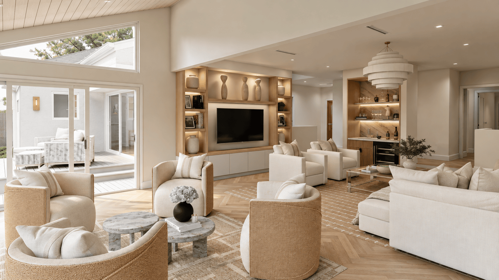 Sun Room photorealistic 3D rendering — Jupiter FL residential remodel — Architectural Phoenix Team