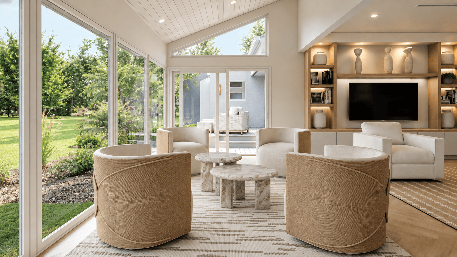 Sun Room photorealistic 3D rendering — Jupiter FL residential remodel — Architectural Phoenix Team