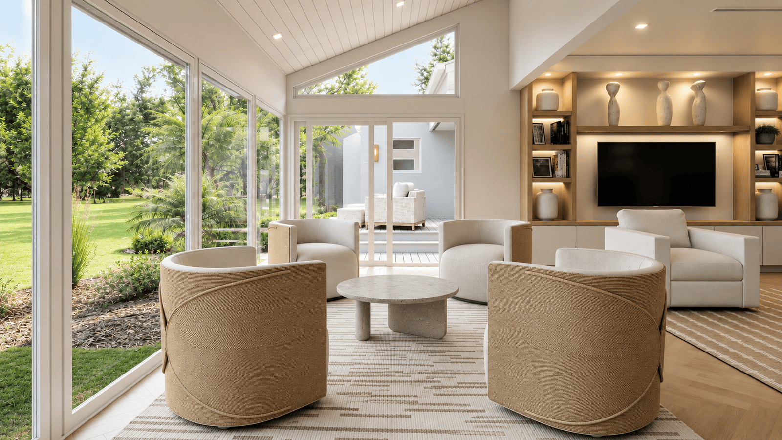 Sun Room photorealistic 3D rendering — Jupiter FL residential remodel — Architectural Phoenix Team