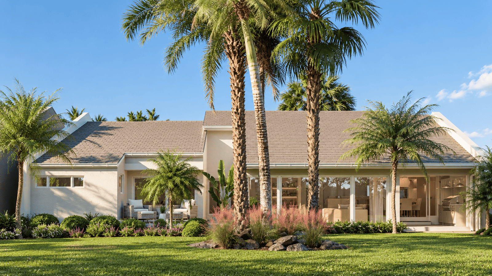 Exterior photorealistic 3D rendering — Jupiter FL residential remodel — Architectural Phoenix Team