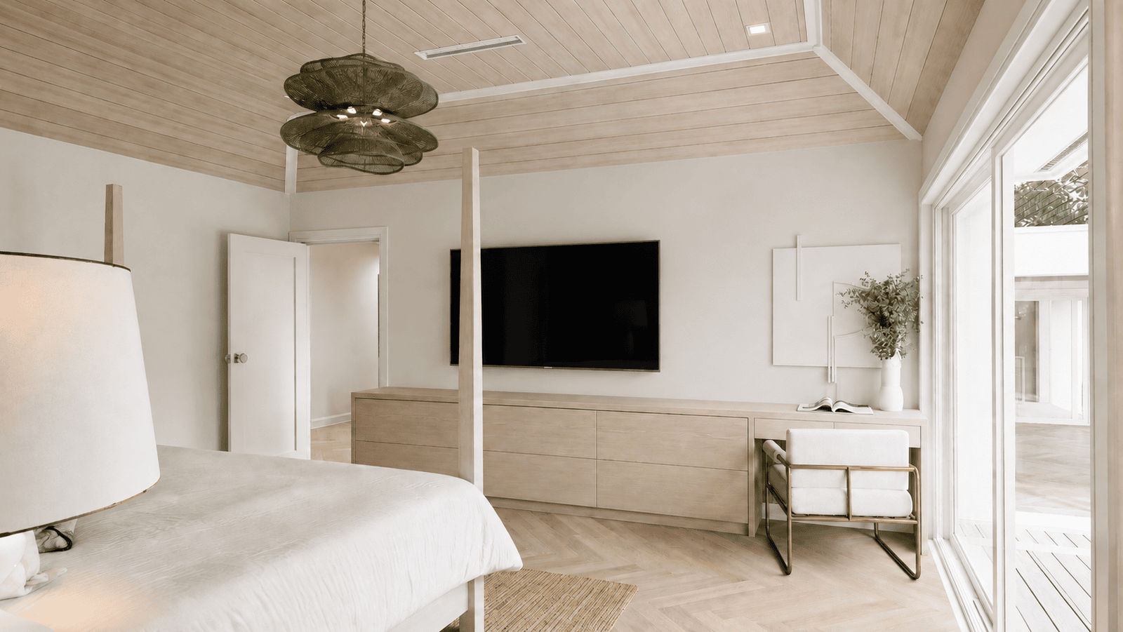 Primary Bedroom photorealistic 3D rendering — Jupiter FL residential remodel — Architectural Phoenix Team