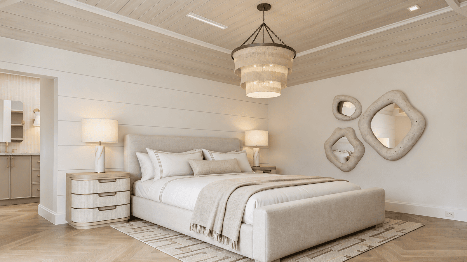 Primary Bedroom photorealistic 3D rendering — Jupiter FL residential remodel — Architectural Phoenix Team