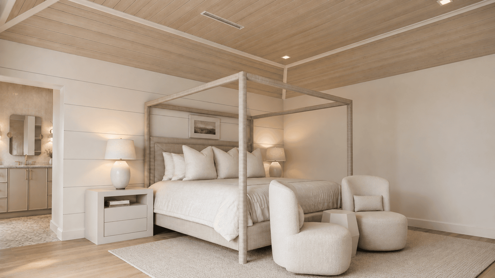 Primary Bedroom photorealistic 3D rendering — Jupiter FL residential remodel — Architectural Phoenix Team