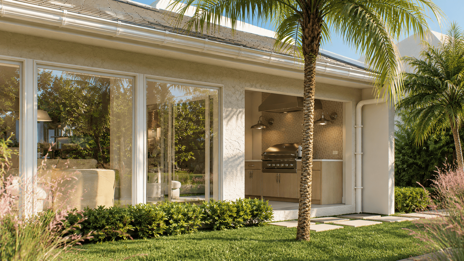 Exterior photorealistic 3D rendering — Jupiter FL residential remodel — Architectural Phoenix Team