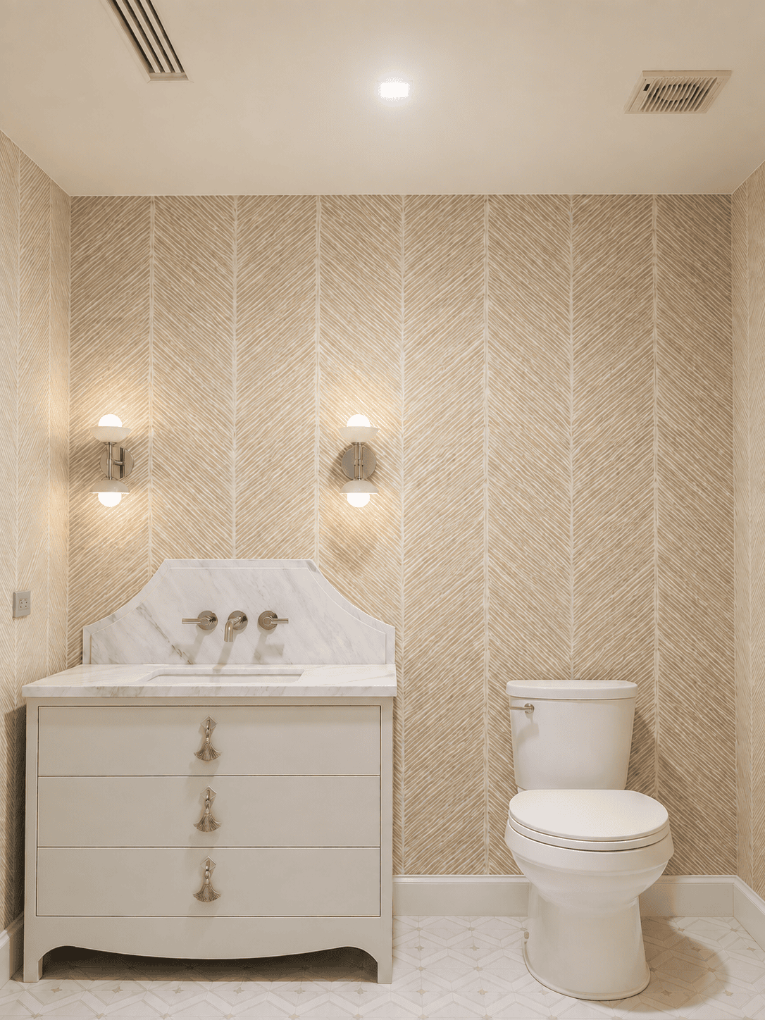 Powder Room photorealistic 3D rendering — Jupiter FL residential remodel — Architectural Phoenix Team