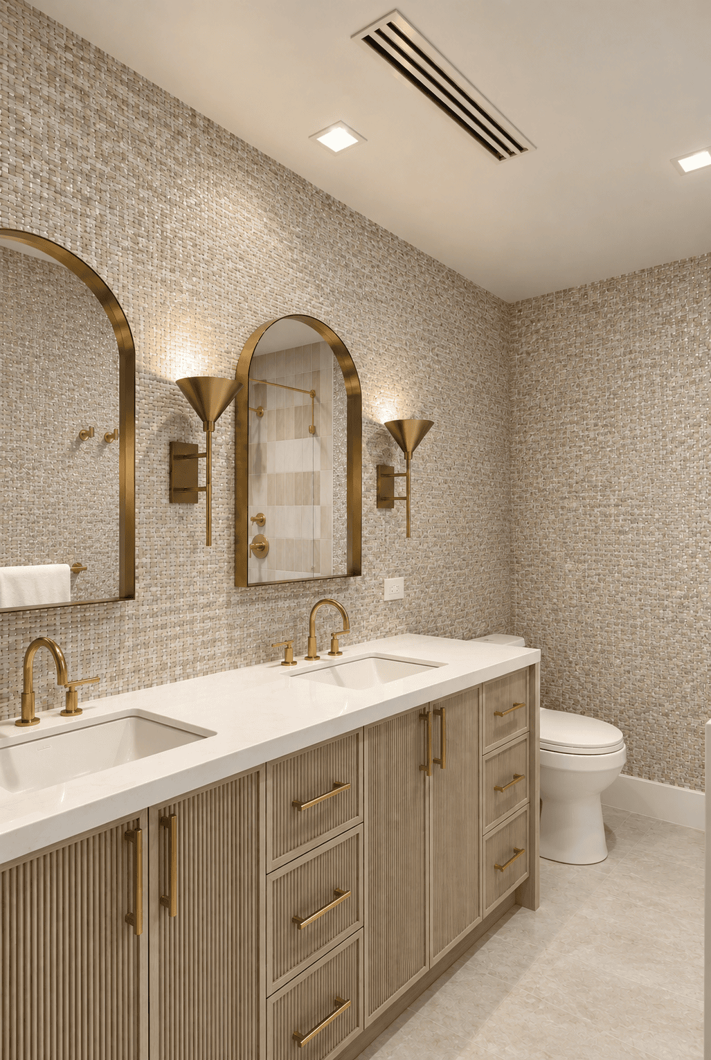 Guest Bathroom photorealistic 3D rendering — Jupiter FL residential remodel — Architectural Phoenix Team