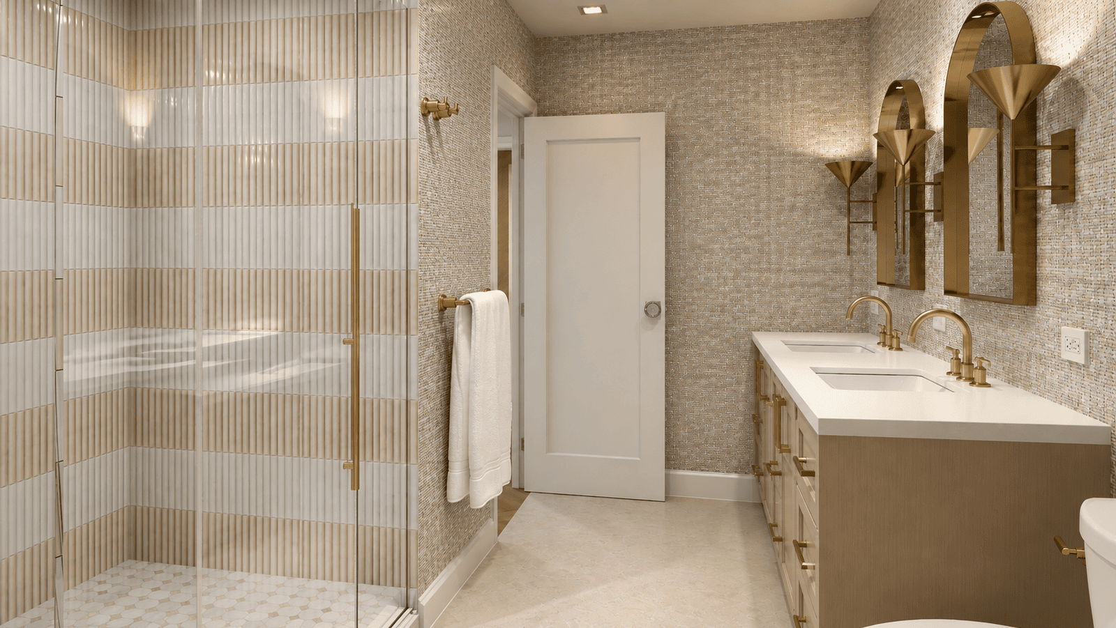Guest Bathroom photorealistic 3D rendering — Jupiter FL residential remodel — Architectural Phoenix Team