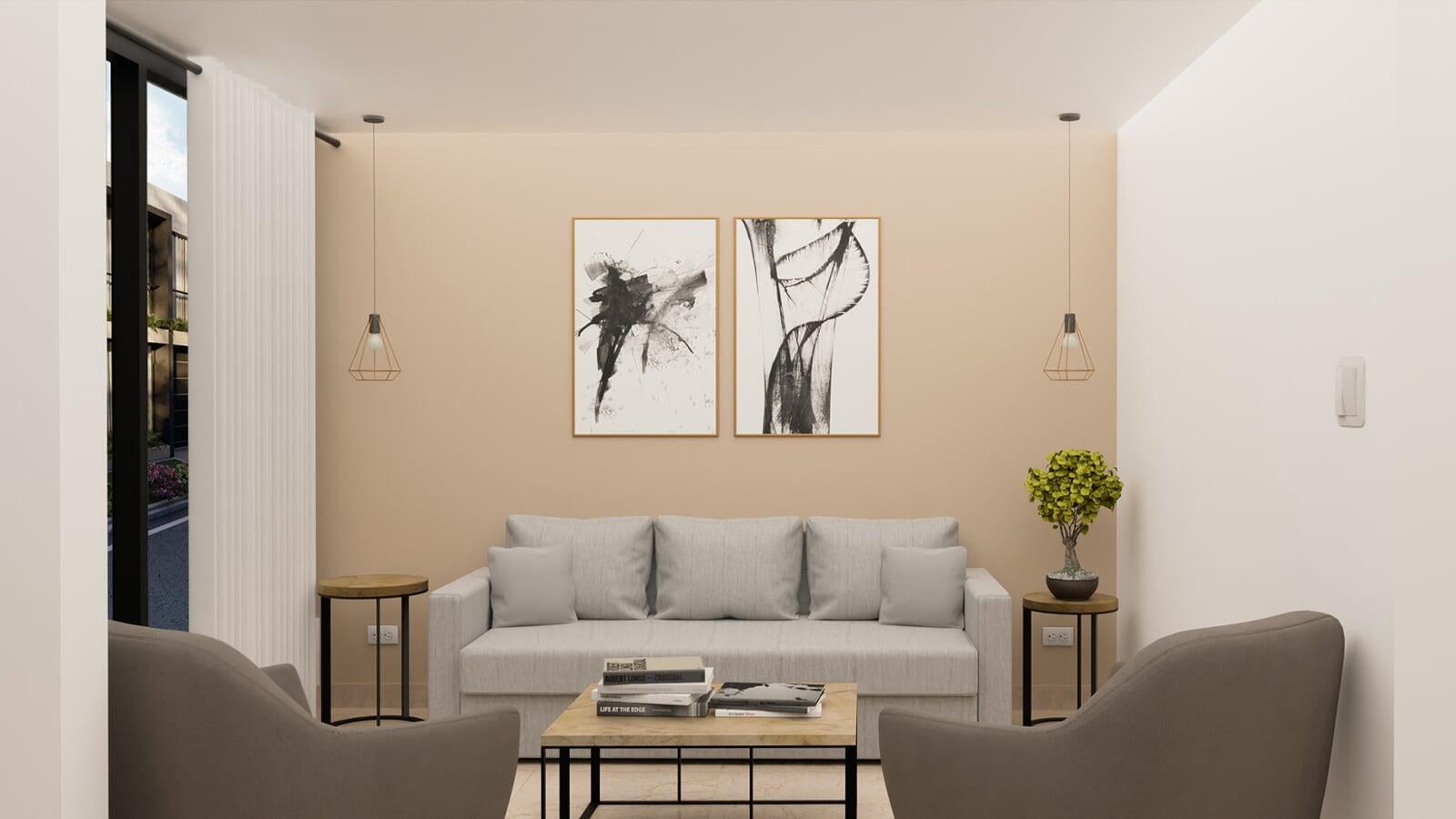 Sala de Estar Moderna y Acogedora