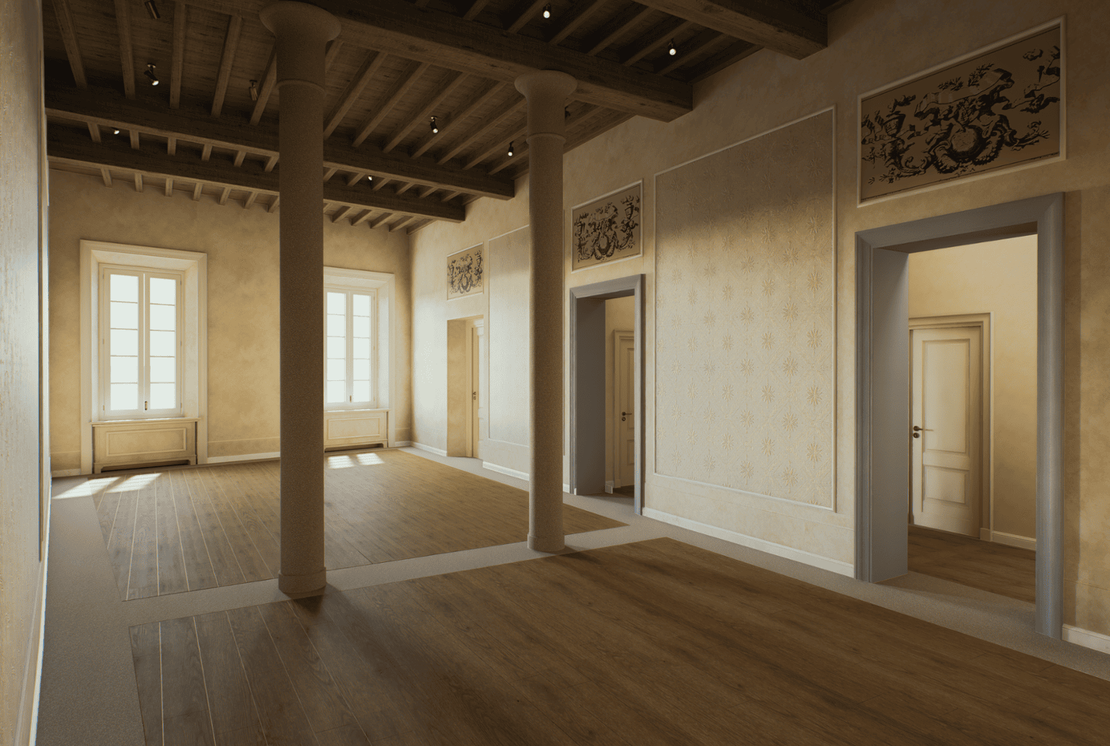 Palazzo Vivarelli Colonna living room architectural visualization by Architectural Phoenix Team