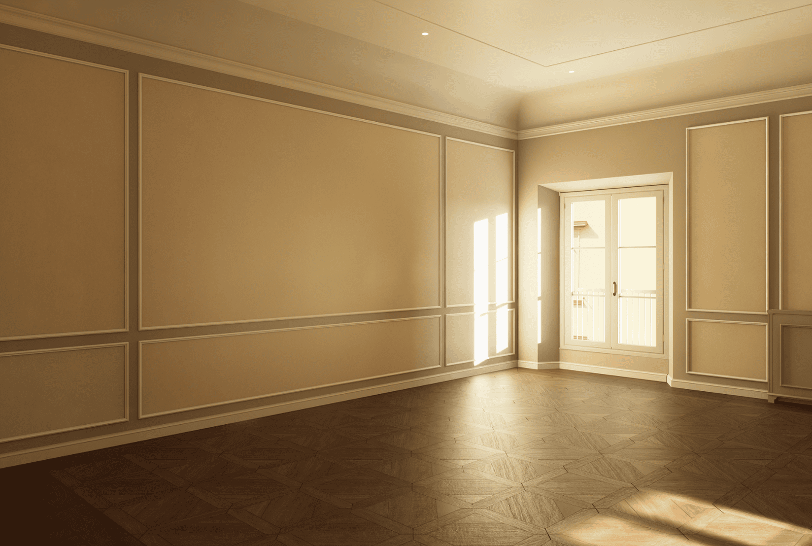 Bedroom 3D interior rendering Palazzo Vivarelli Colonna Florence
