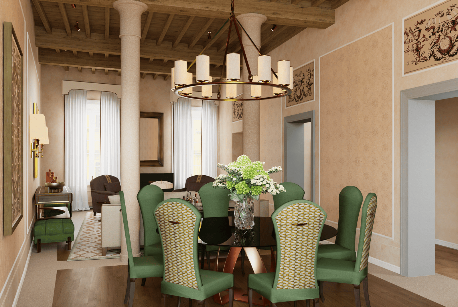 Additional Palazzo Vivarelli Colonna interior visualization Florence view one