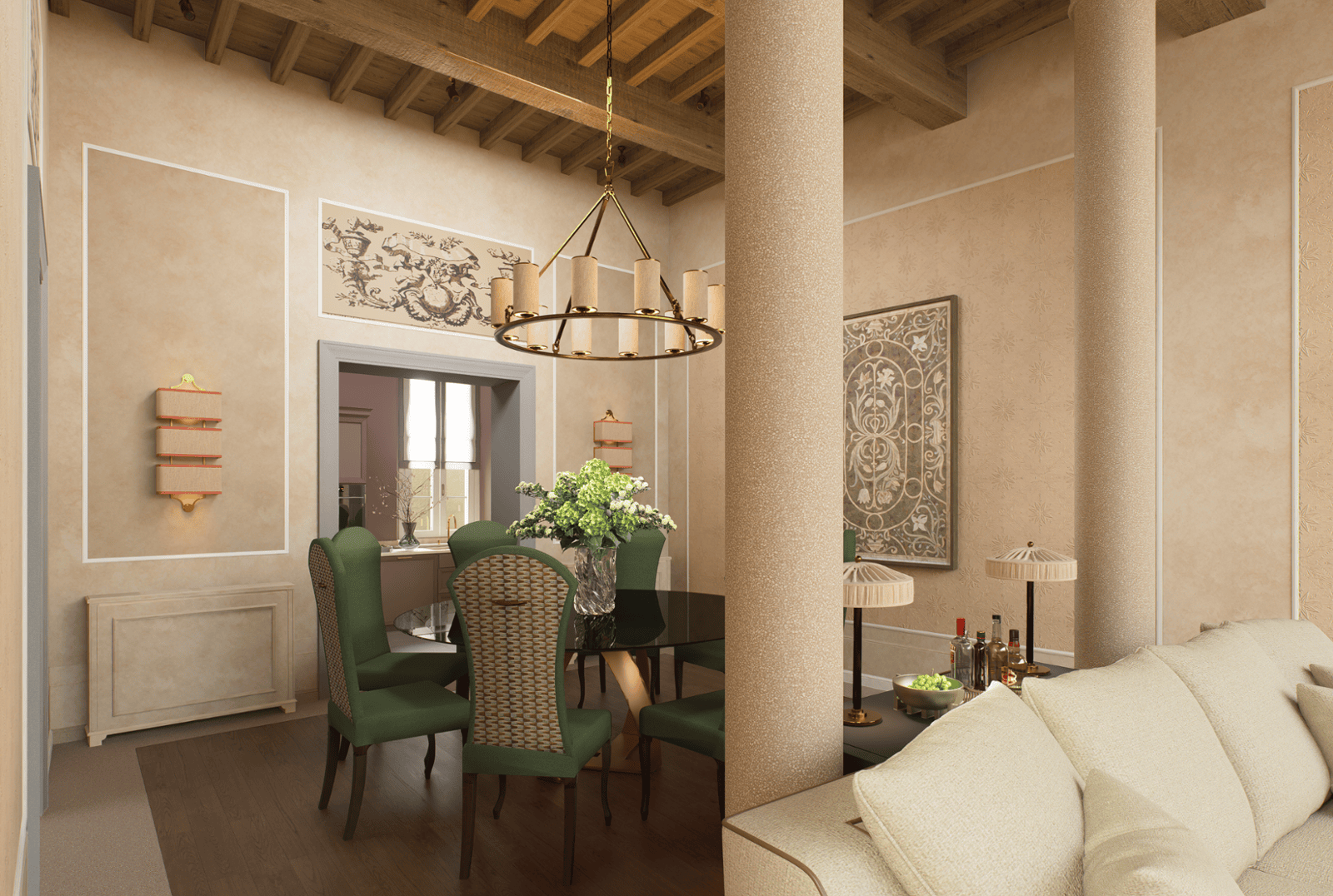 Palazzo Vivarelli Colonna interior 3D visualization Florence additional view