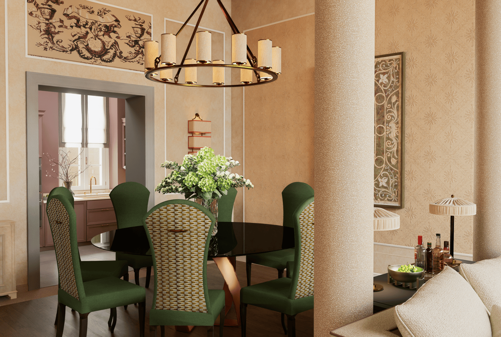 Additional architectural interior rendering Palazzo Vivarelli Colonna view two