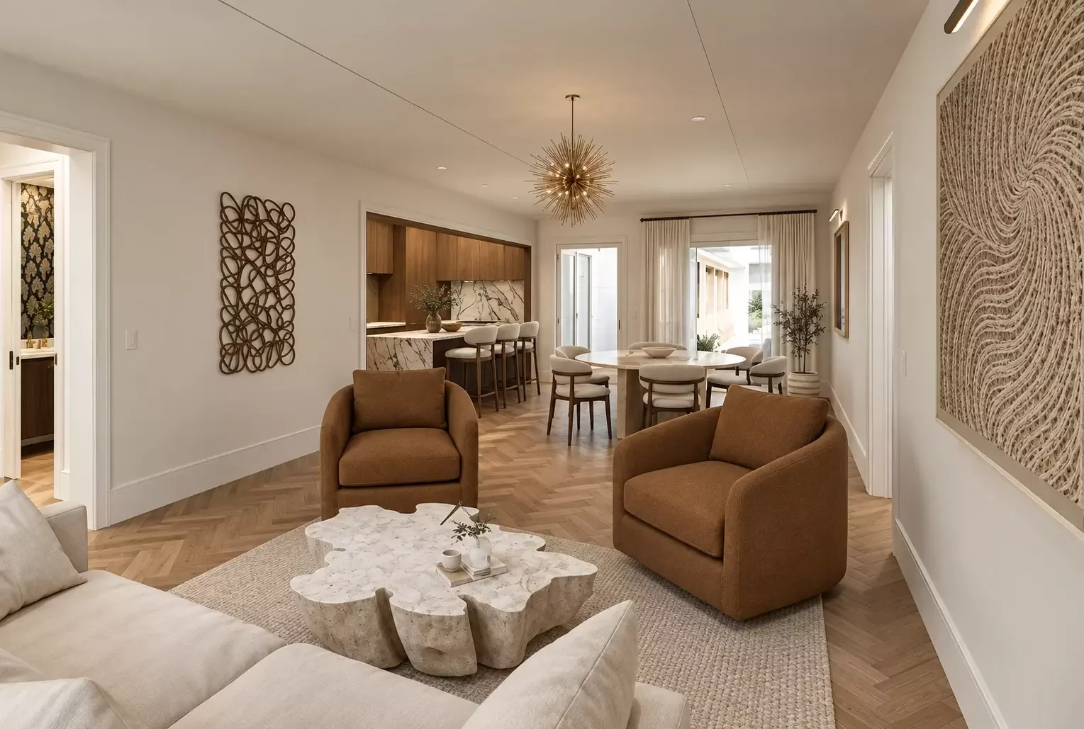 Luxury living and dining visualization